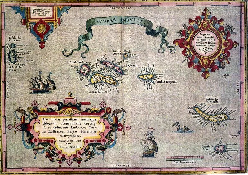 16世紀80年代的亞速爾群島地圖