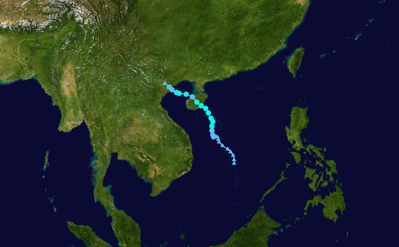 熱帶風暴鯨魚   路徑圖