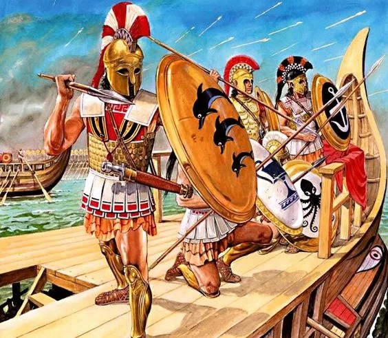 正在打海戰的古希臘戰士