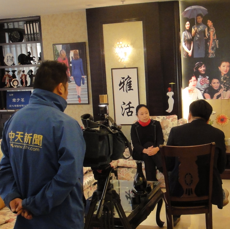 2013年“兩會”時台灣電視台採訪馬玲