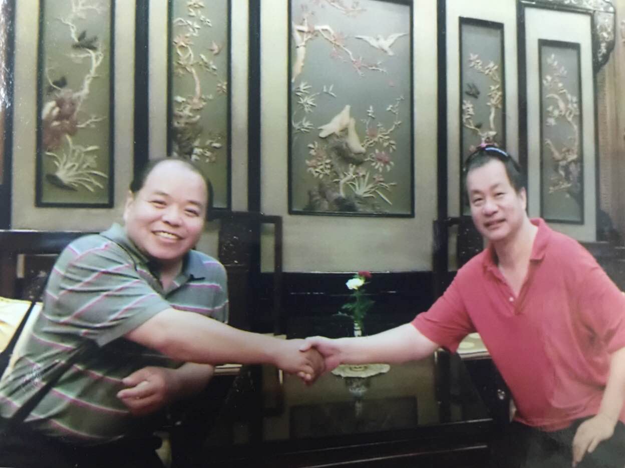 王福隆和台灣著名樂師王文財在釣魚台國賓館