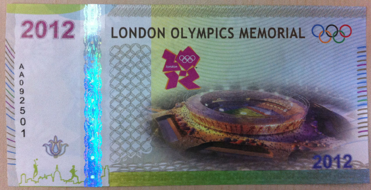 2012倫敦奧運測試紀念鈔