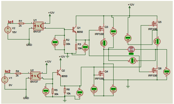 圖1 單片機信號控制電機正反轉的電路