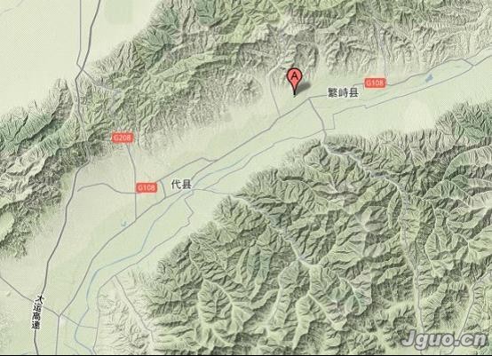 陳家谷之戰的戰場——陳家谷的大致位置地圖