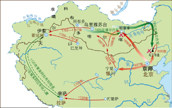 清朝統治者統一西北形勢