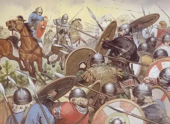 哥特人發現他們的騎兵無法撼動法蘭克的步兵方陣