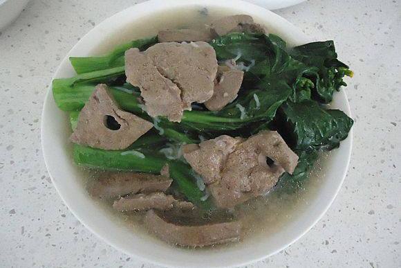 菜心豬肝湯