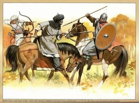 擊敗穆斯林軍隊的法蘭克重騎兵