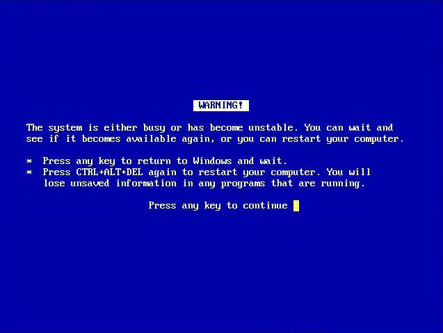 Windows 95 &amp; 98 藍屏界面