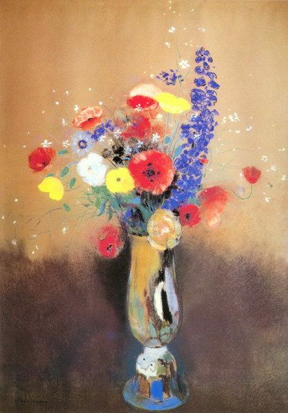 《長頸瓶中的鮮花》奧迪隆·雷東