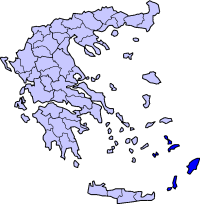 十二群島在希臘的位置