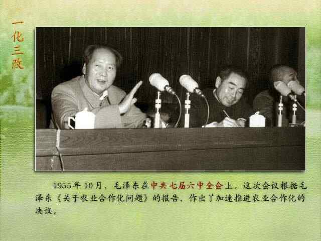 毛澤東提出加速推進農業合作化