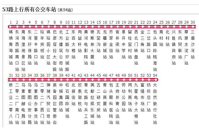 包頭公交53路 包頭公交53路