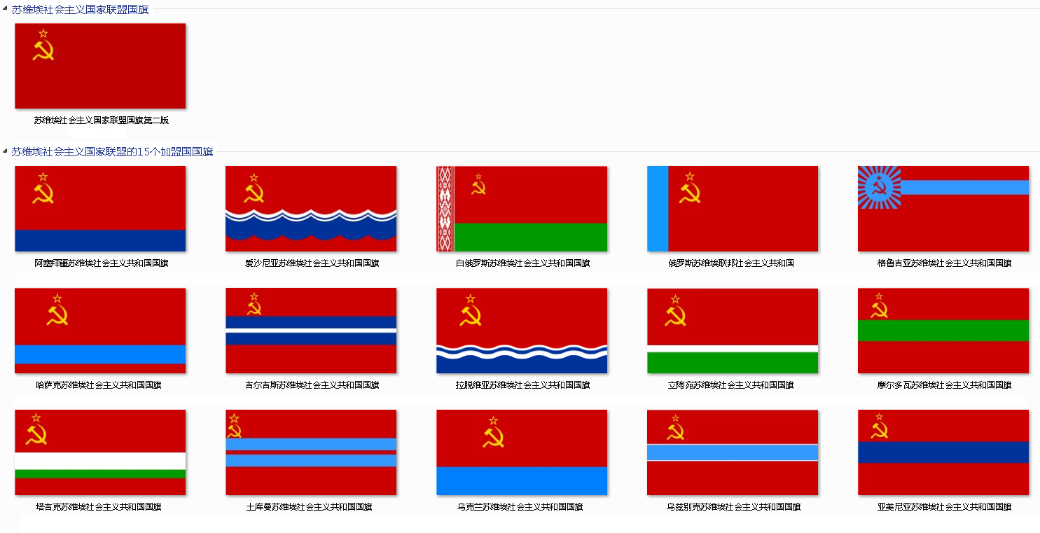蘇聯15個加盟國20世紀50年代國旗