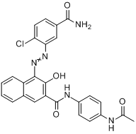 N-[4-乙醯氨基)苯基]-4-[[5-（氨基羰基）-2-氯苯基]偶氮]-3-羥基-2-萘甲醯胺