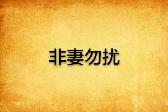 非妻勿擾 非妻勿擾