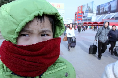 寒潮橫掃中國大部分地區