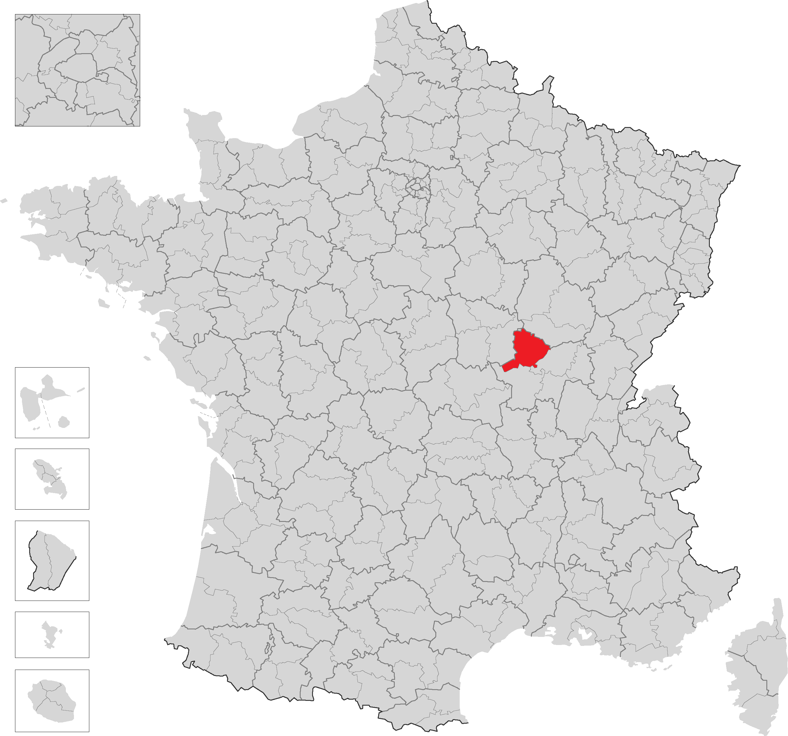 歐坦地區在法國的位置