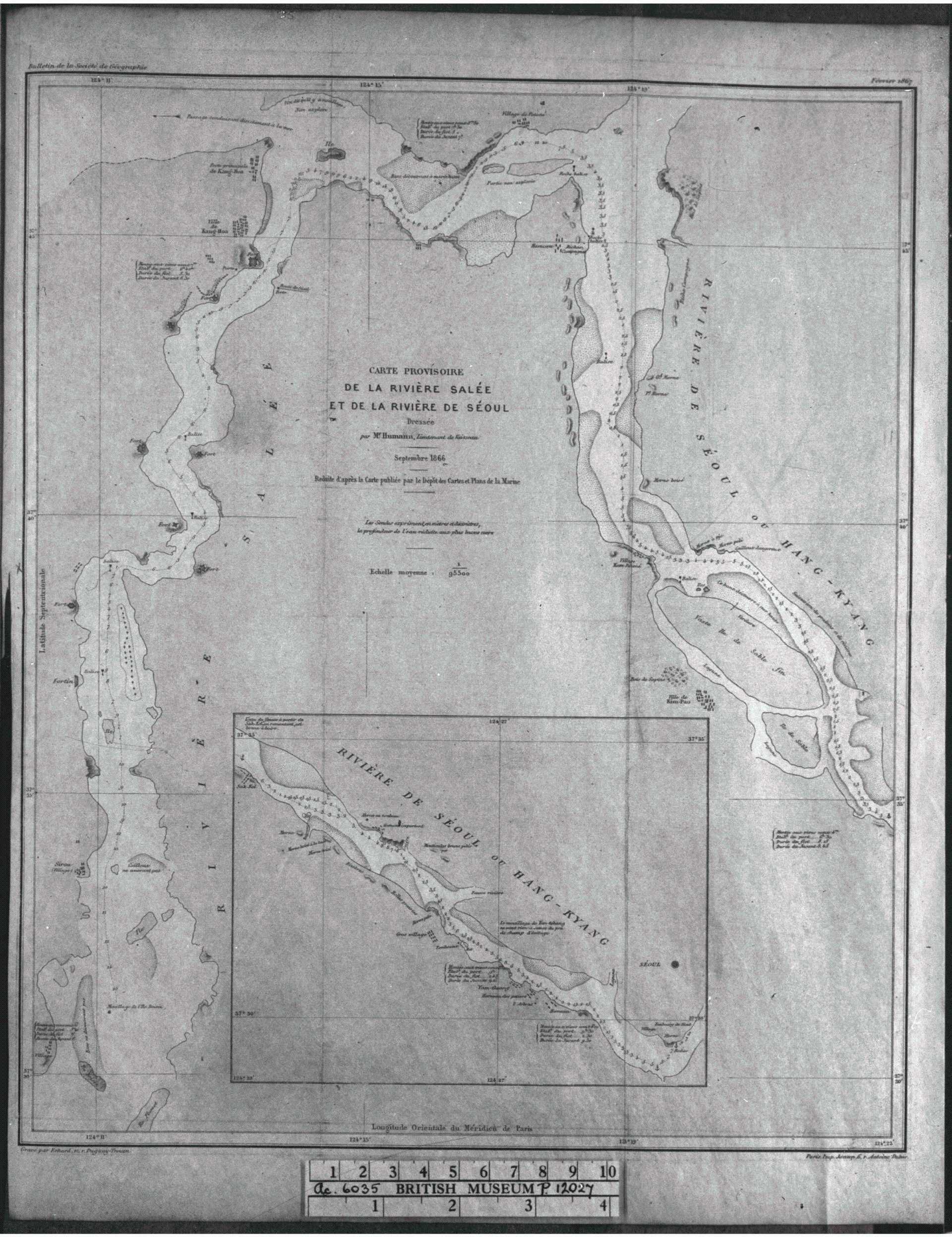 丙寅洋擾期間法軍繪製的漢江口地圖