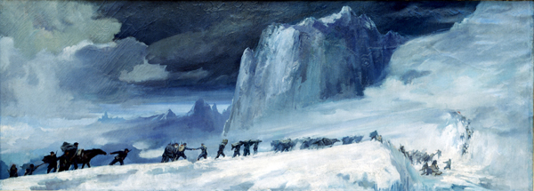 艾中信油畫：《紅軍過雪山》