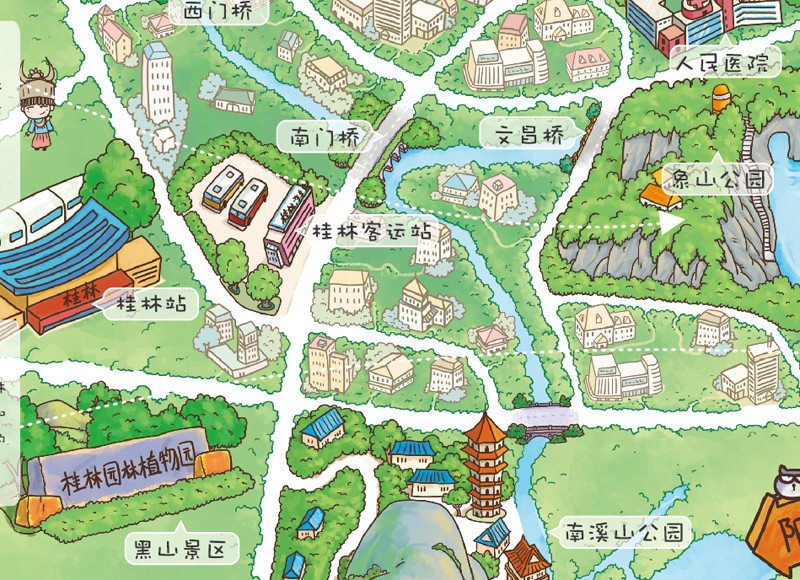 桂林手繪地圖