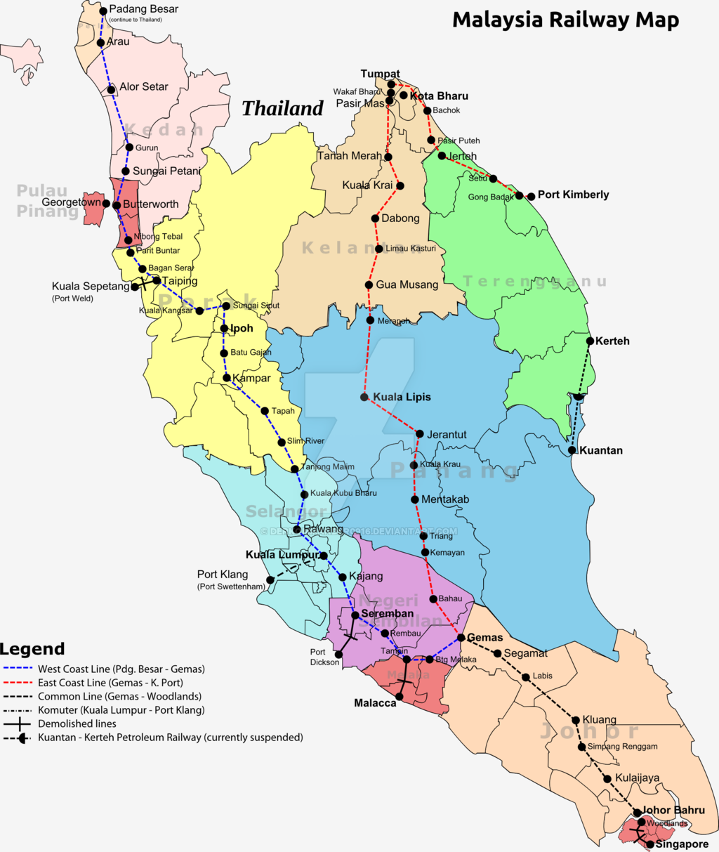 馬來西亞半島鐵路圖