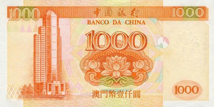 中國銀行發行的澳門幣