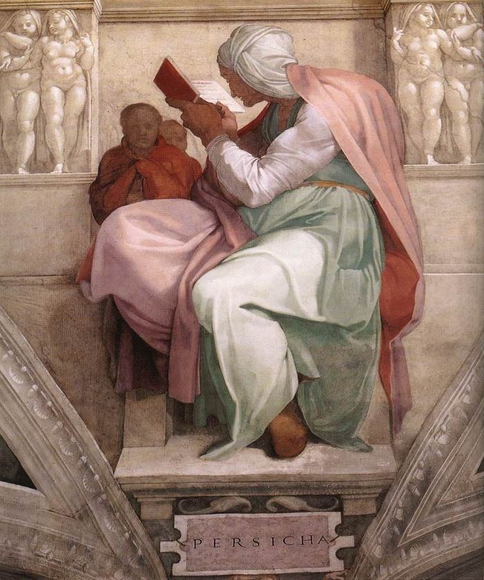 西斯廷教堂天頂畫：女預言家波斯