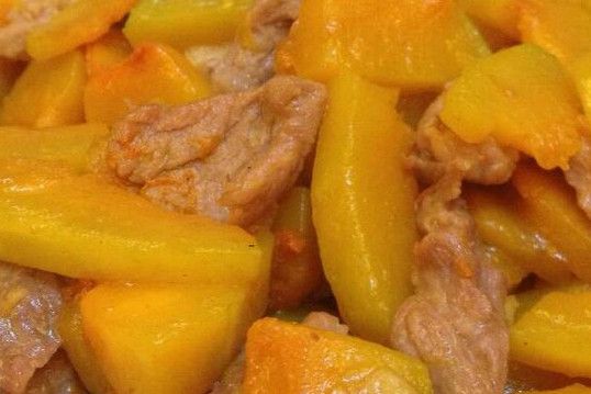 南瓜炒肉片 南瓜炒肉片