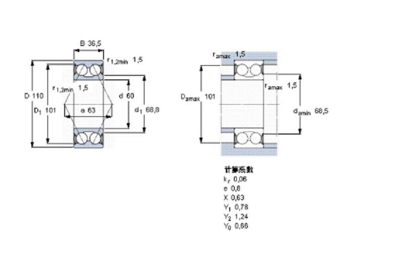 SKF 5212A-2RS1軸承 SKF 5212A-2RS1軸承