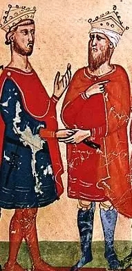 達成協定的腓特烈二世與阿尤布蘇丹卡米勒