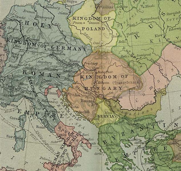 1190年左右的匈牙利（褐色）