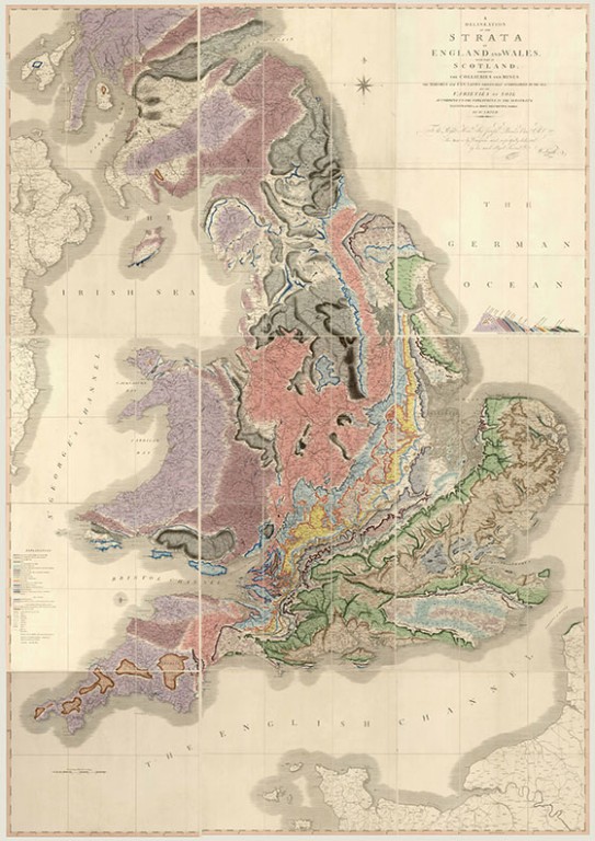 威廉·史密斯繪製的英國地質圖