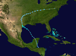 熱帶風暴比爾 路徑圖