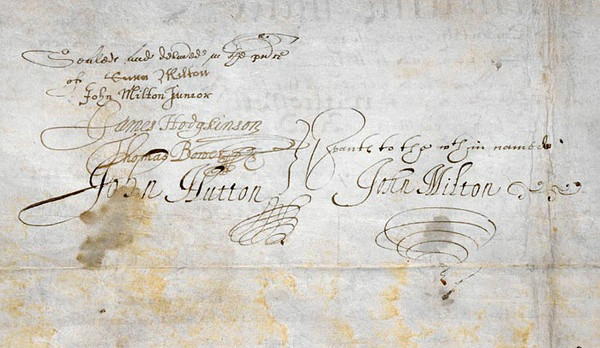 約翰·彌爾頓 婚姻契約，1623年11月27日