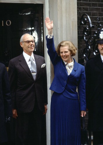 1979年，柴契爾夫人和丹尼斯在首相官邸