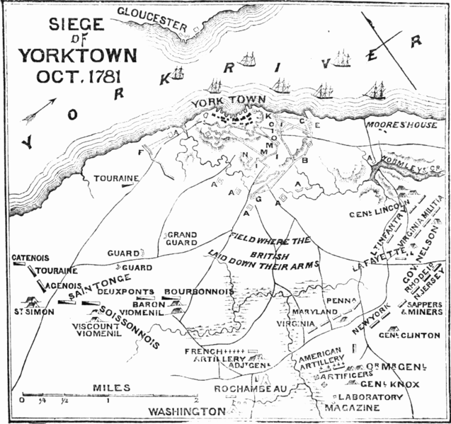 1875年繪製的進攻約克鎮計畫圖