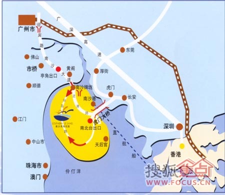 越秀濱海雋城樓盤地理位置圖