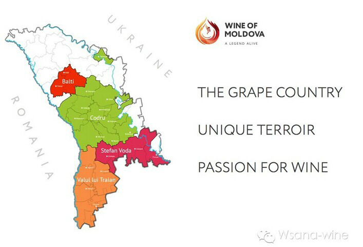 摩爾多瓦葡萄酒產區圖