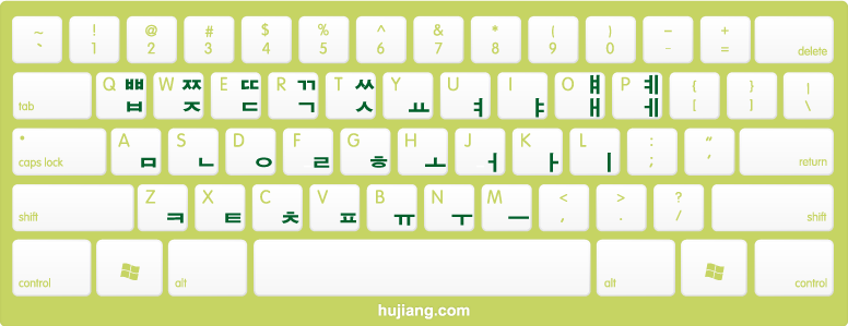 滬江韓語鍵盤圖