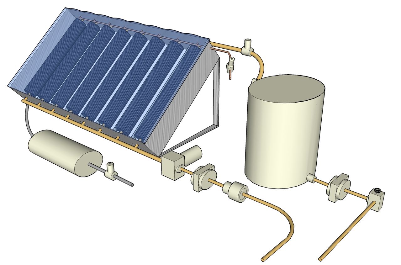 太陽能水空調三維模型