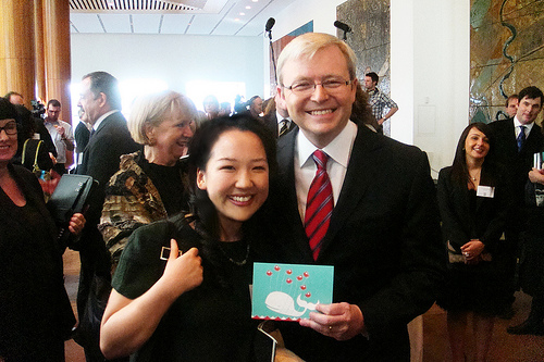 澳大利亞總理陸克文(Kevin Rudd)接見陸怡穎