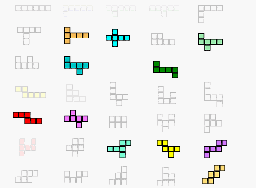 帶彩色的11種正方體展開圖