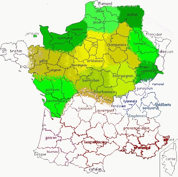 奧依語各語言的地理分布