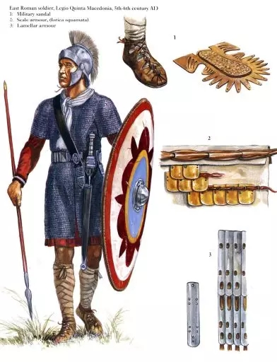 羅馬陣中的第二排重步兵 作戰風格與古典時代的前輩最為接近