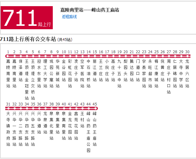天津公交711路 天津公交711路