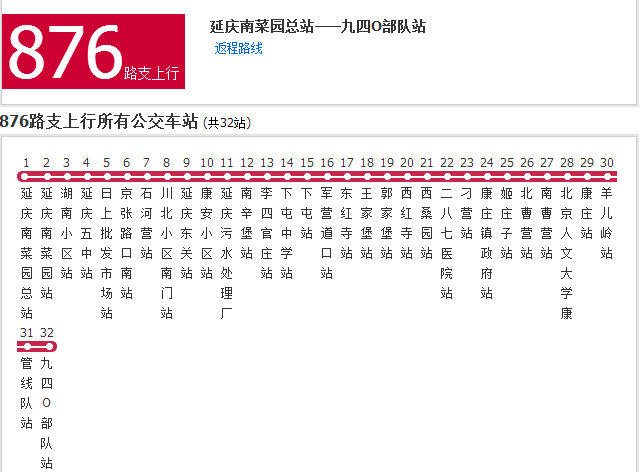 張家口公交876路 張家口公交876路