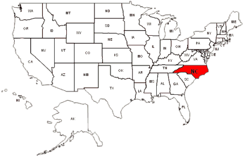 北卡羅來納州的地理位置