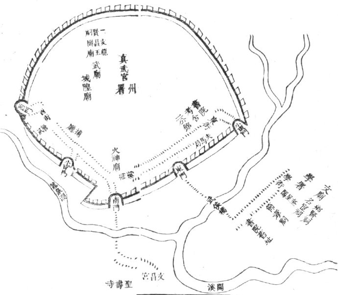 清代雍正年間劍州城地圖