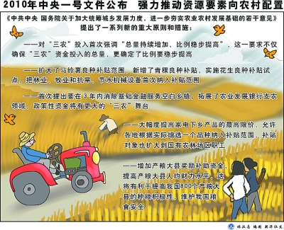 中共中央、國務院關於加大統籌城鄉發展力度進一步夯實農業農村發展基礎的若干意見(2010年中央一號檔案)